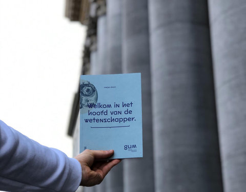 Verspreiding 'leeg boek, met enkel een inleiding' in kader van lancering GUM