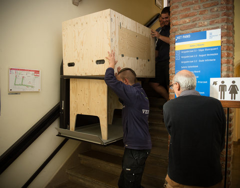 Verhuis kurkmaquette Pantheon naar het UZ Gent